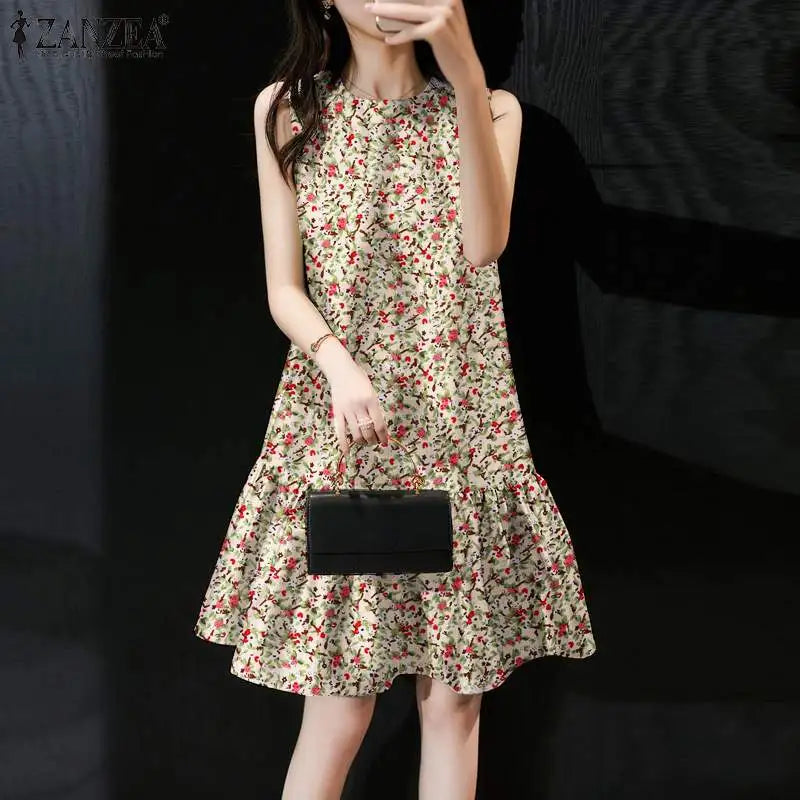 Bohemian Floral Print Dress For Summer Women Sundress