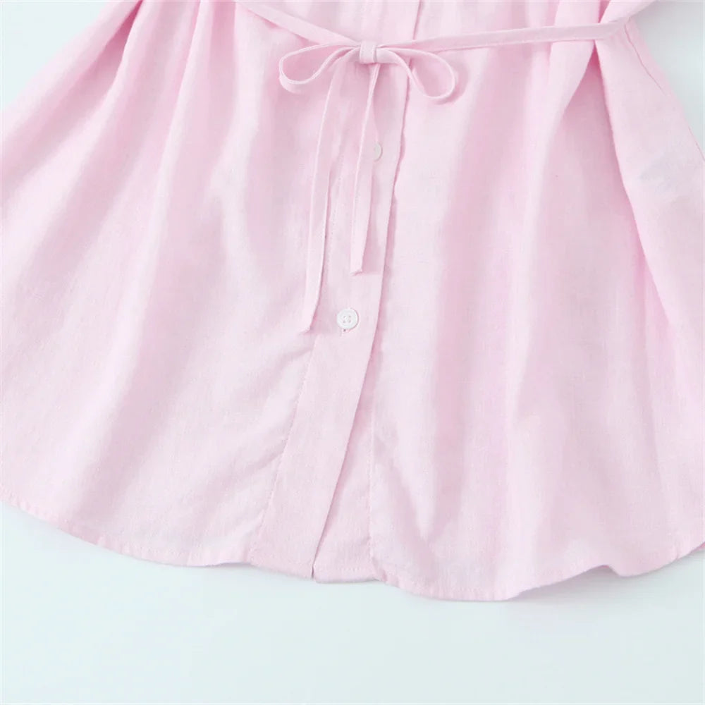 Loose Fitting Women's Shirt with Lapel and Buckle Solid Color Design Casual Chic Spring and Summer Blouse