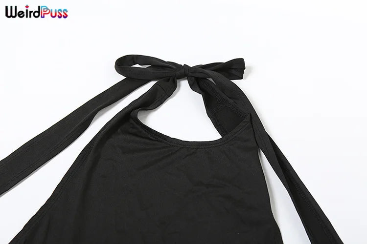 Sexy Backless Halter Bandage Jumpsuit for Women Skinny Stretch Sleeveless Clubwear Workout Fit Overalls