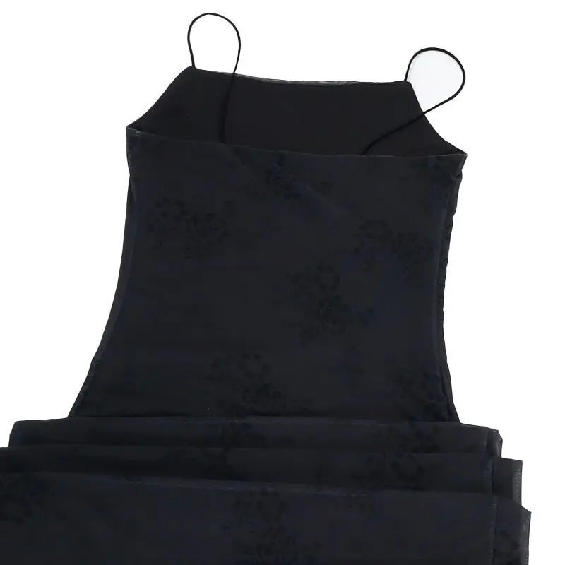 Gothic Floral Sleeveless Patchwork Dress for Party Night