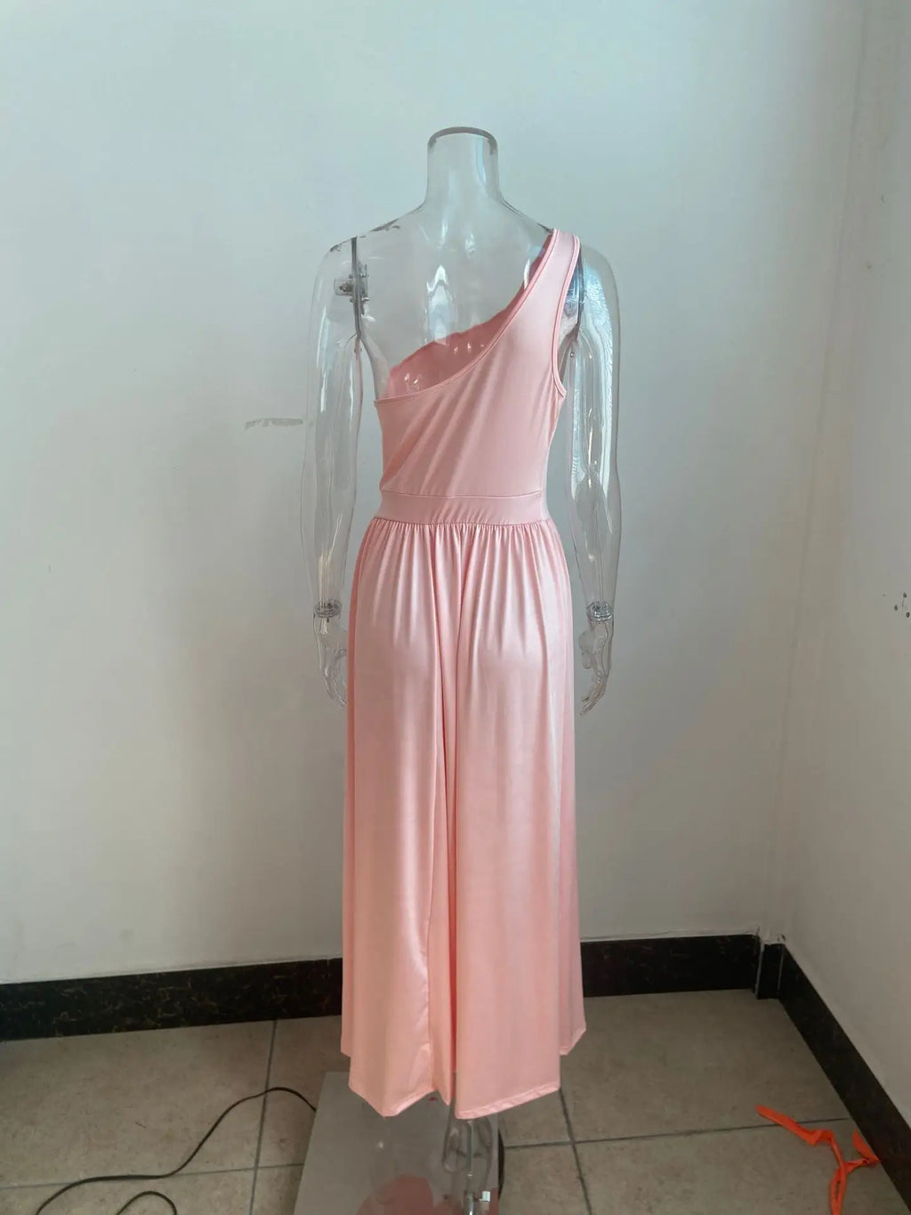 One Shoulder Slit Maxi Dress Elegant Evening Gown For Women