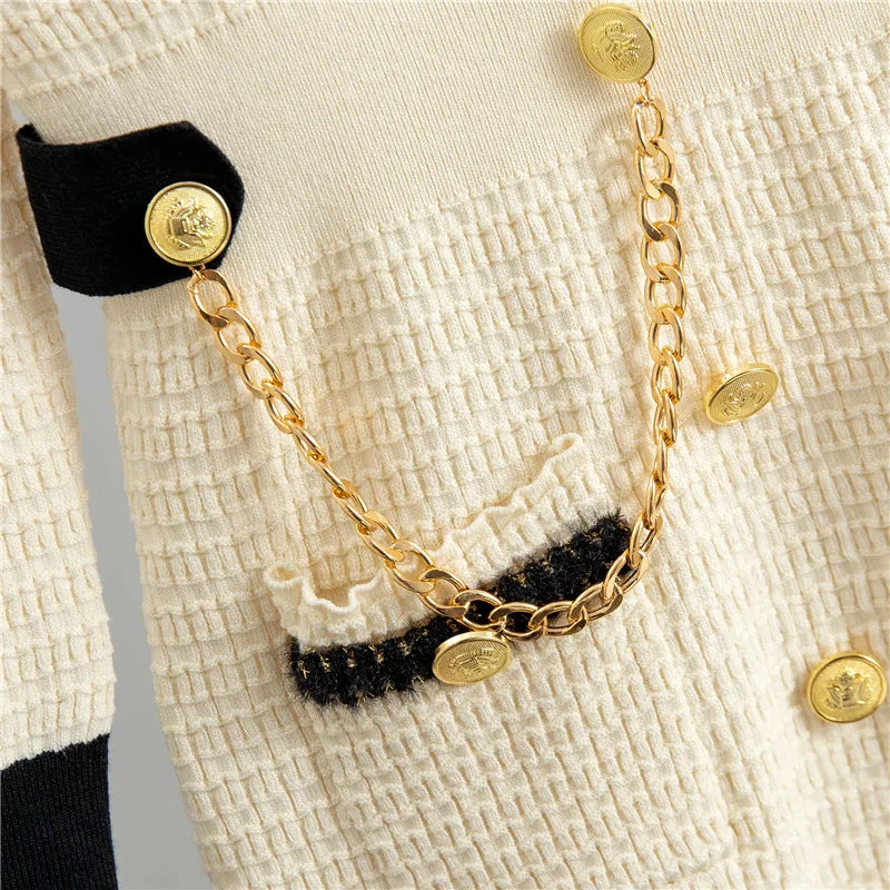 Elegant O Neck Knitted Dress for Women Autumn Slimming