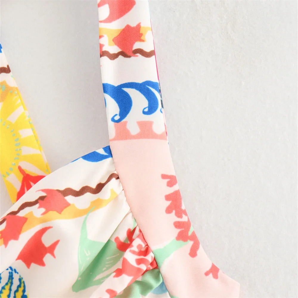 Chic Women's Summer Two-Piece Set Dopamine Style Half-Length Skirt and Matching Top Fashion Ensemble