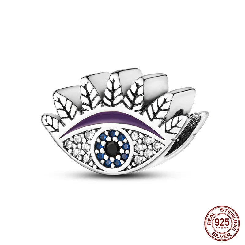 925 Silver Devil's Eye Charms Beads for Women DIY Jewelry Making