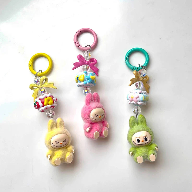 Mini Keychain Cartoon 3D Doll Pendant for Students School Bags and Car Keys