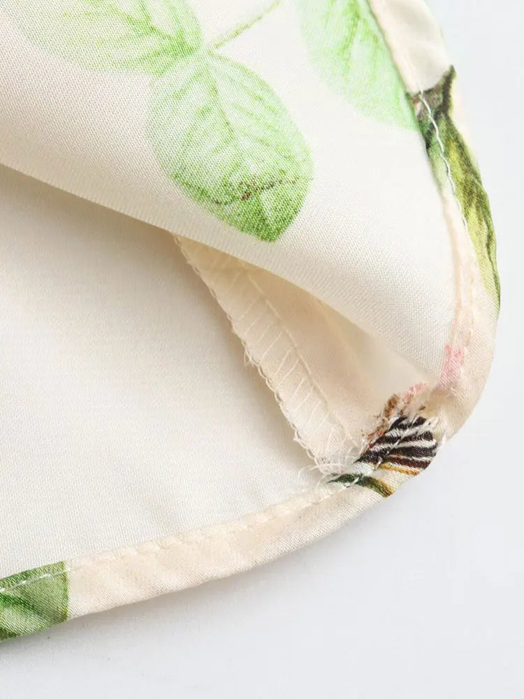 Elegant Women Floral Print Lapel Blouse Single Breasted Long Sleeve Casual Chic Top