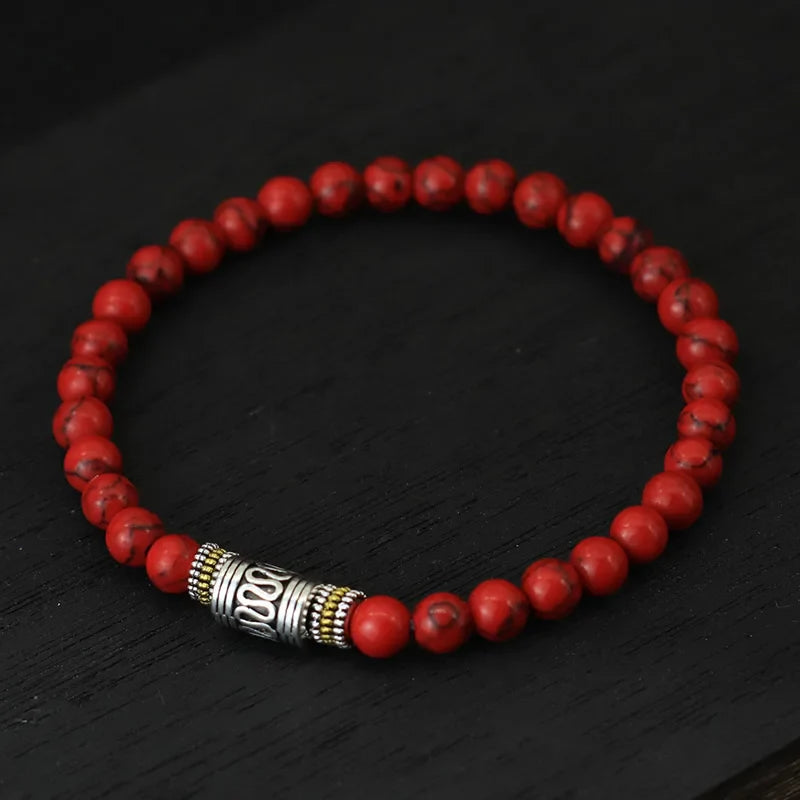 Minimalist 6mm Natural Stone Yoga Bracelet for Meditation and Spiritual Practice