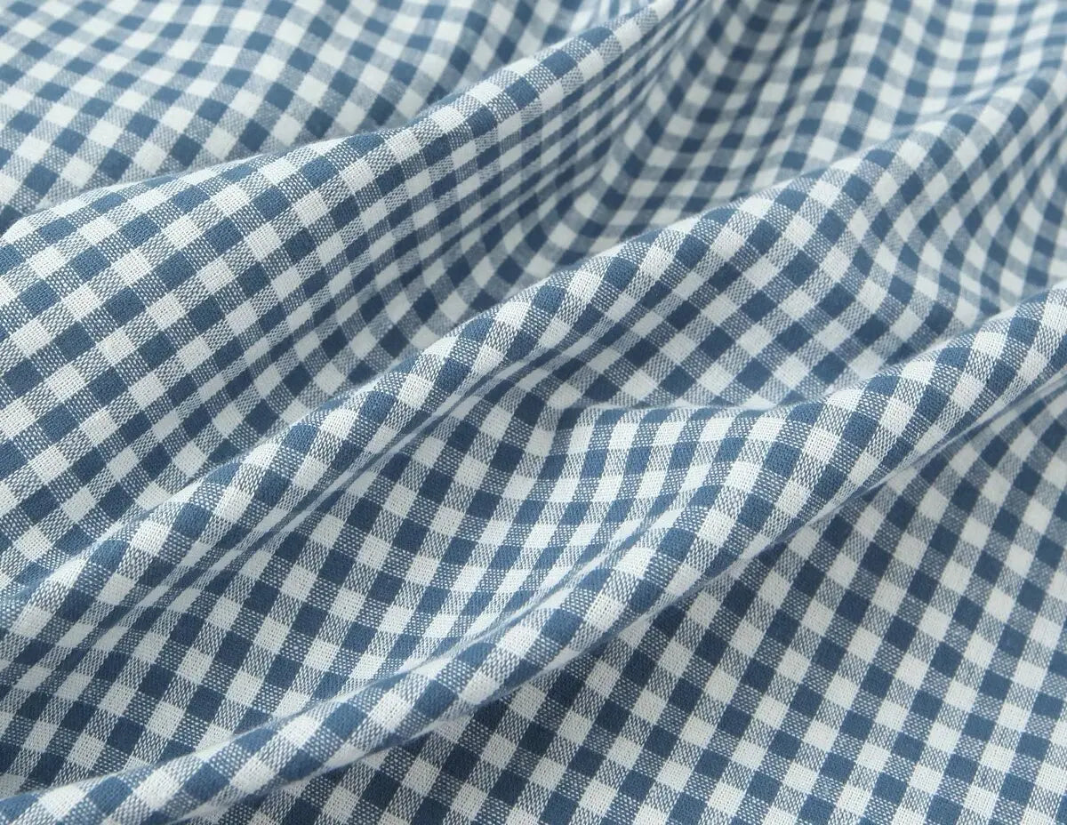 Waist Slimming Suspender Dress With Plaid Skirt Summer