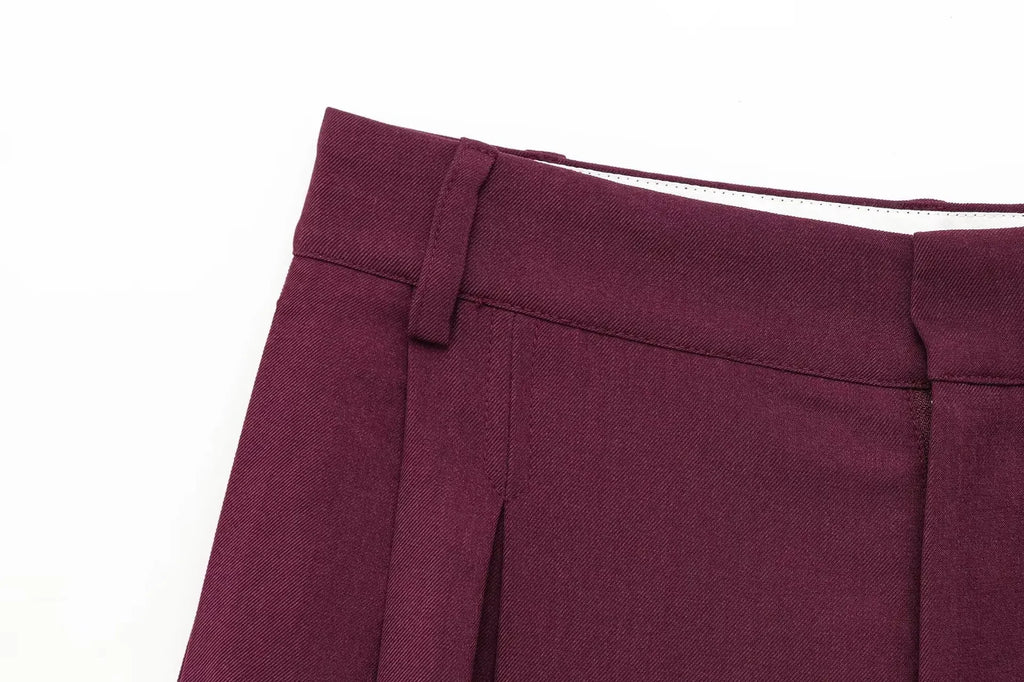 Women's Oversized Suit Jacket and High Waist Wide-Leg Trousers Set with Double-Breasted Top for Spring Fashion