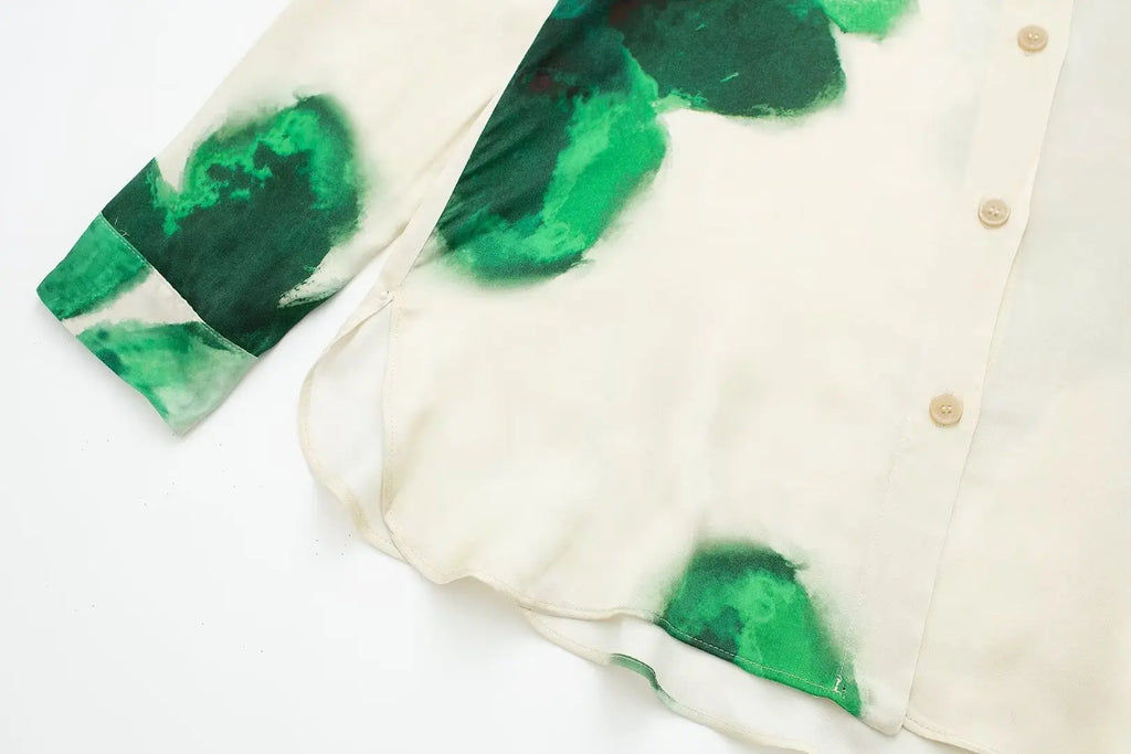 Floral Print Button-Up Shirt and Elastic Waist Wide Leg Pants Summer Set for Women