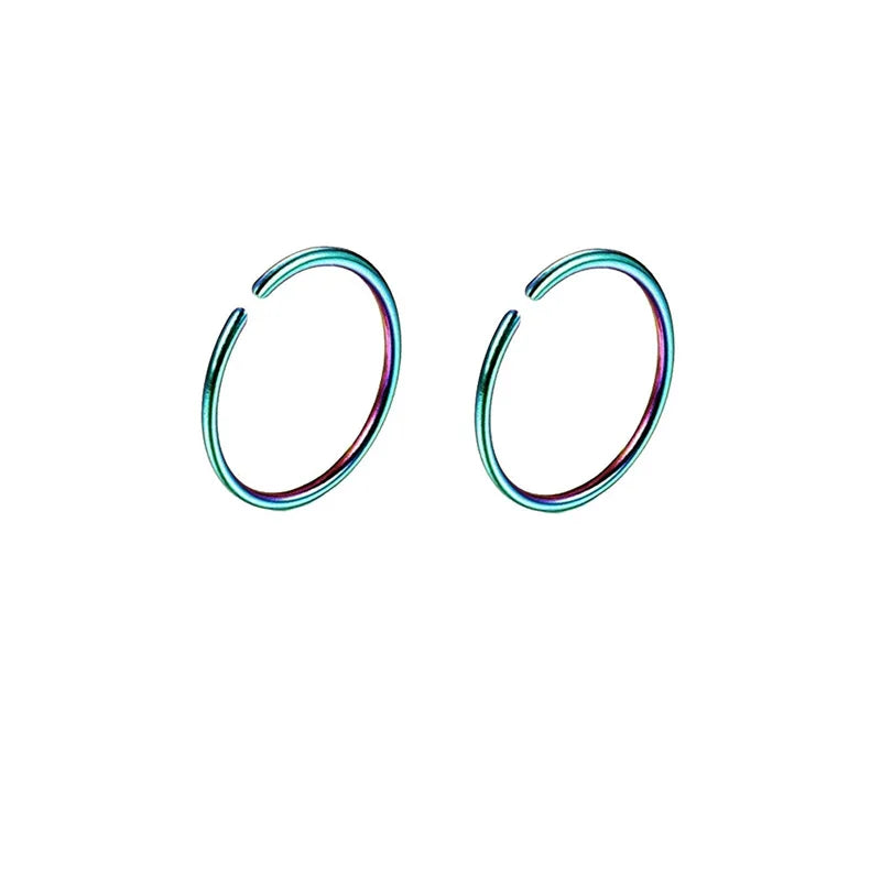 20G Thin Fake Septum Nose Ring Set, Septum Hoops and Labret Lip Rings for Cartilage, Tragus and Helix Earrings