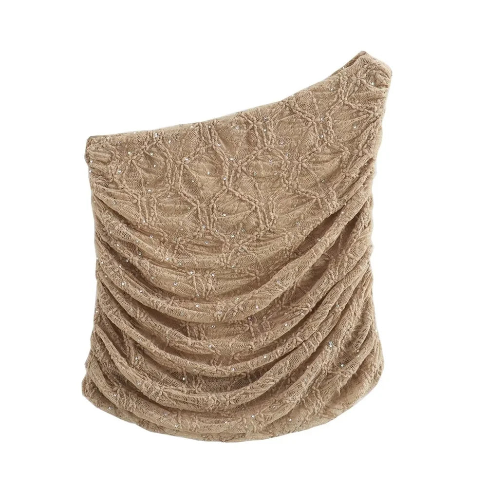 Bright Lace Shoulder Top and High Waist Midi Skirt Set for Women Casual Fashion Summer Outfit