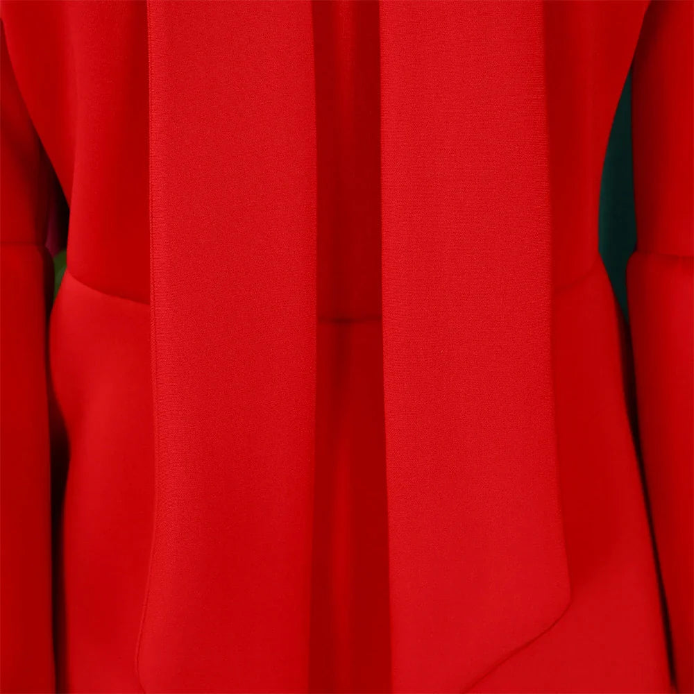 Elegant A Line Midi Dress With Bow Collar For Party