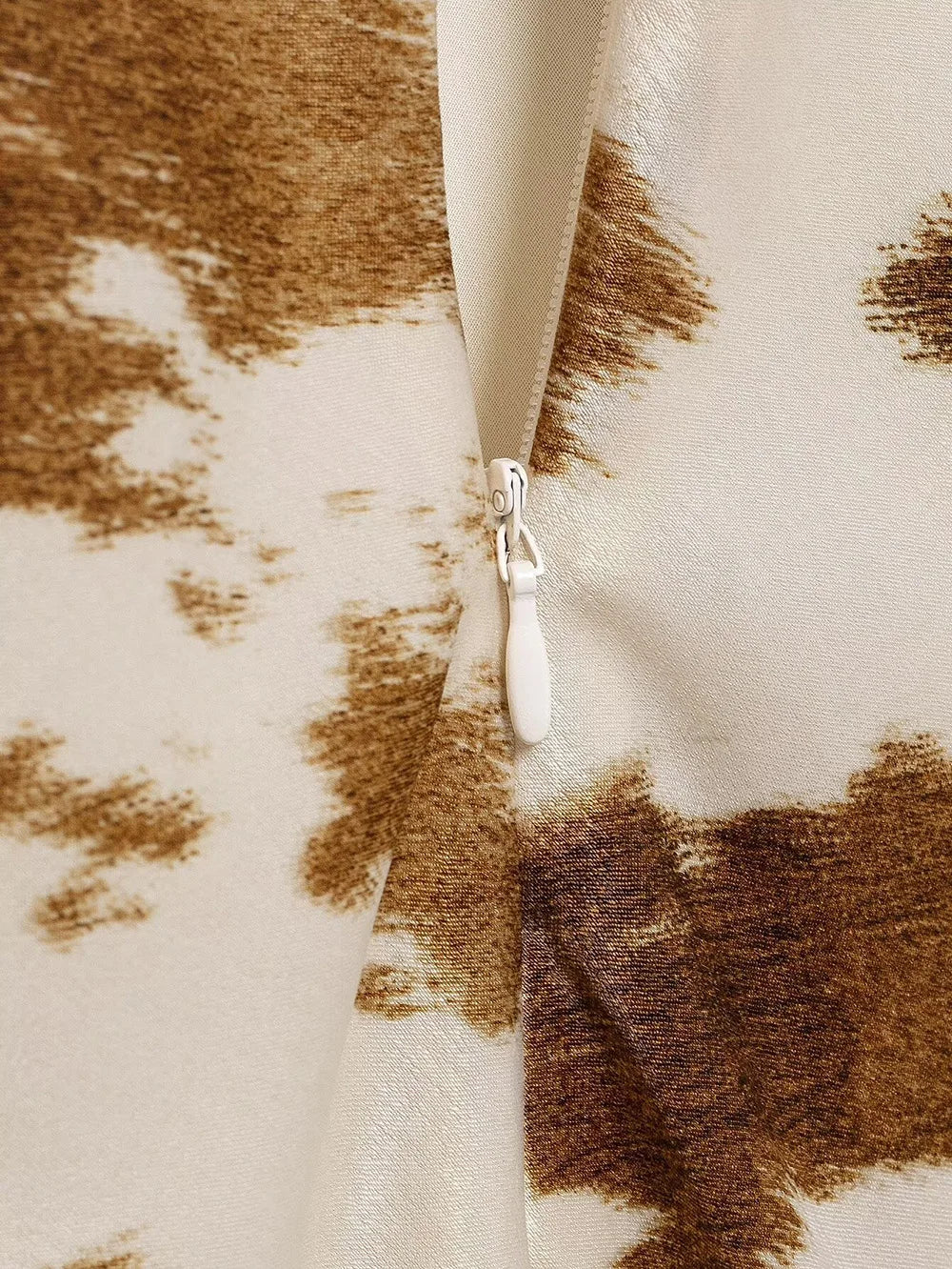 Satin V Neck Halter Dress With Mistletoe Print Elegant