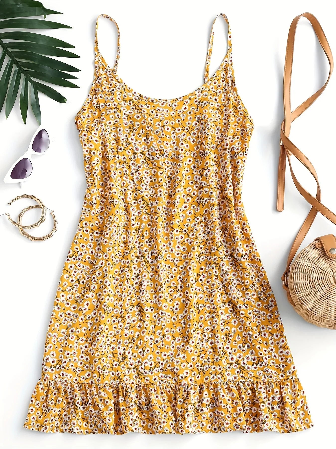 Floral One Shoulder Dress With Waist Enhancing Style