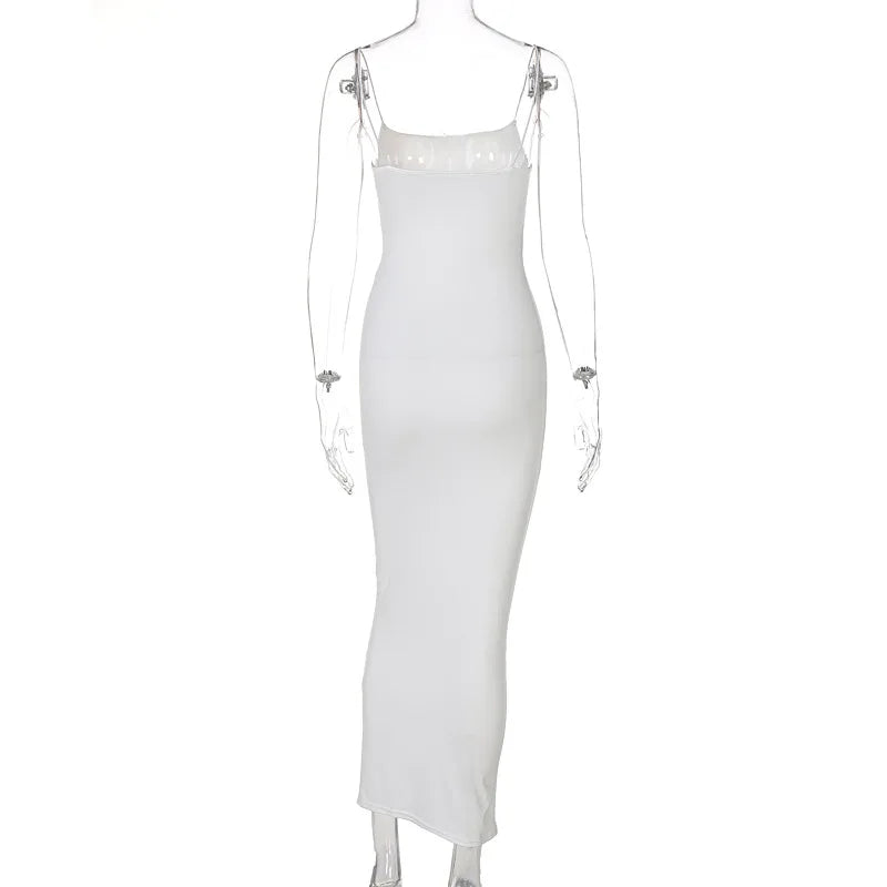 Black Long Bodycon Dress For Women Party Evening Clubwear