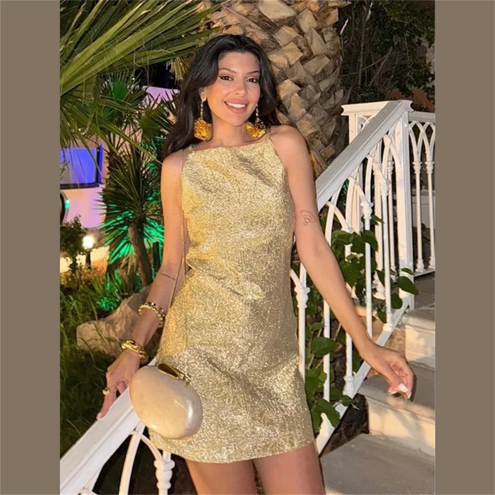 Elegant Spring Slim Fit Sleeveless Round Neck Dress Women