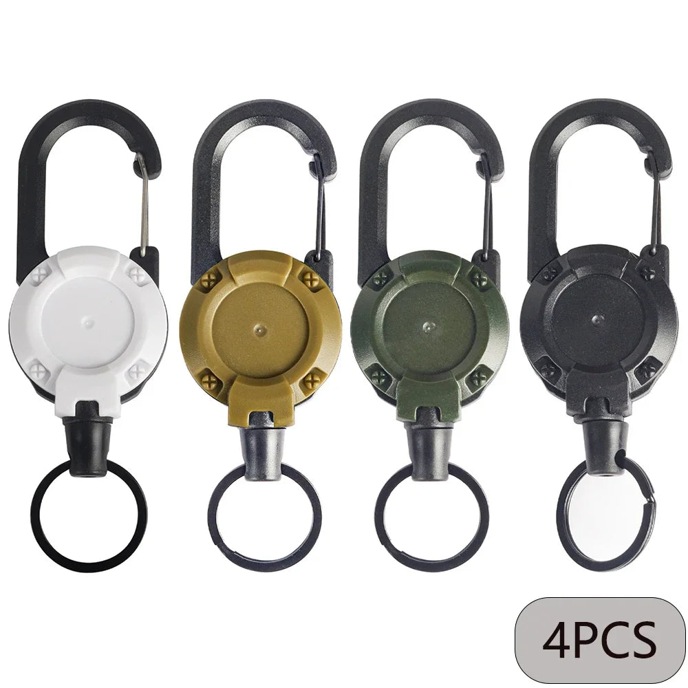 Extendable Retractable Keychain Badge Reels with Heavy Duty Clip and Carabiner for Outdoor Use