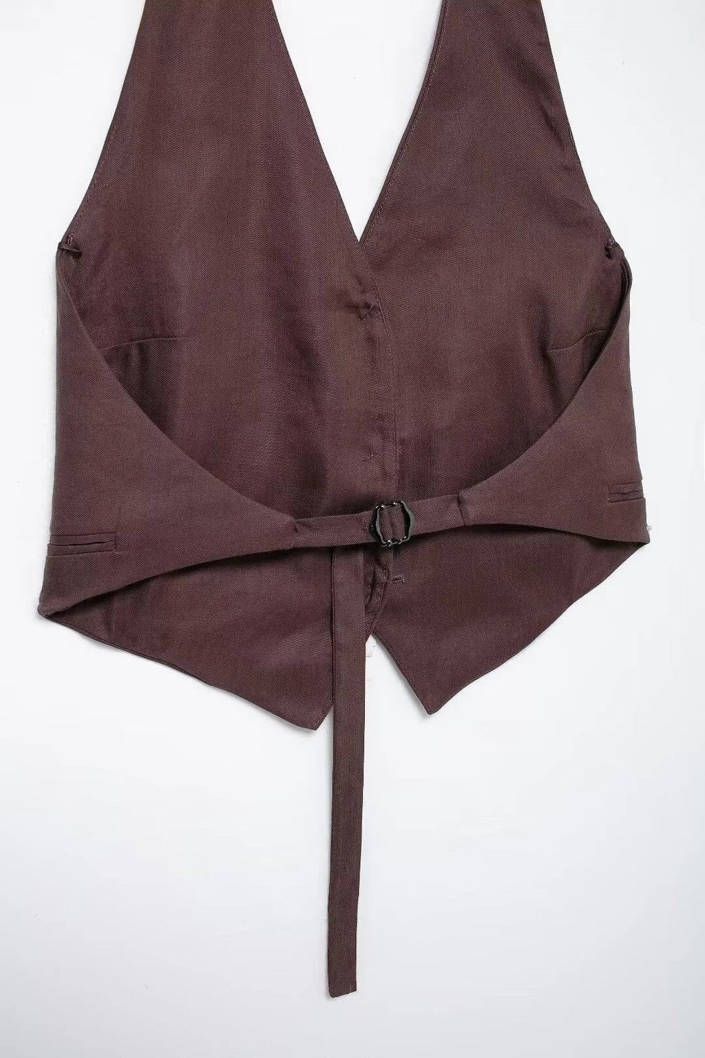 Vintage Chic Women's Suit Set with Solid Halter Vest and Straight Button Loose Pants for Office and Casual Wear