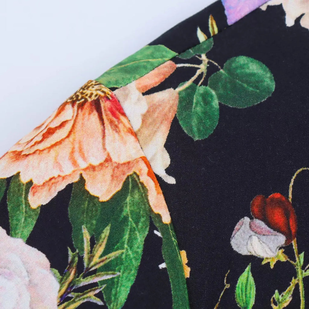 Floral Midi Dress For Women Slim Fit Poplin Summer Chic