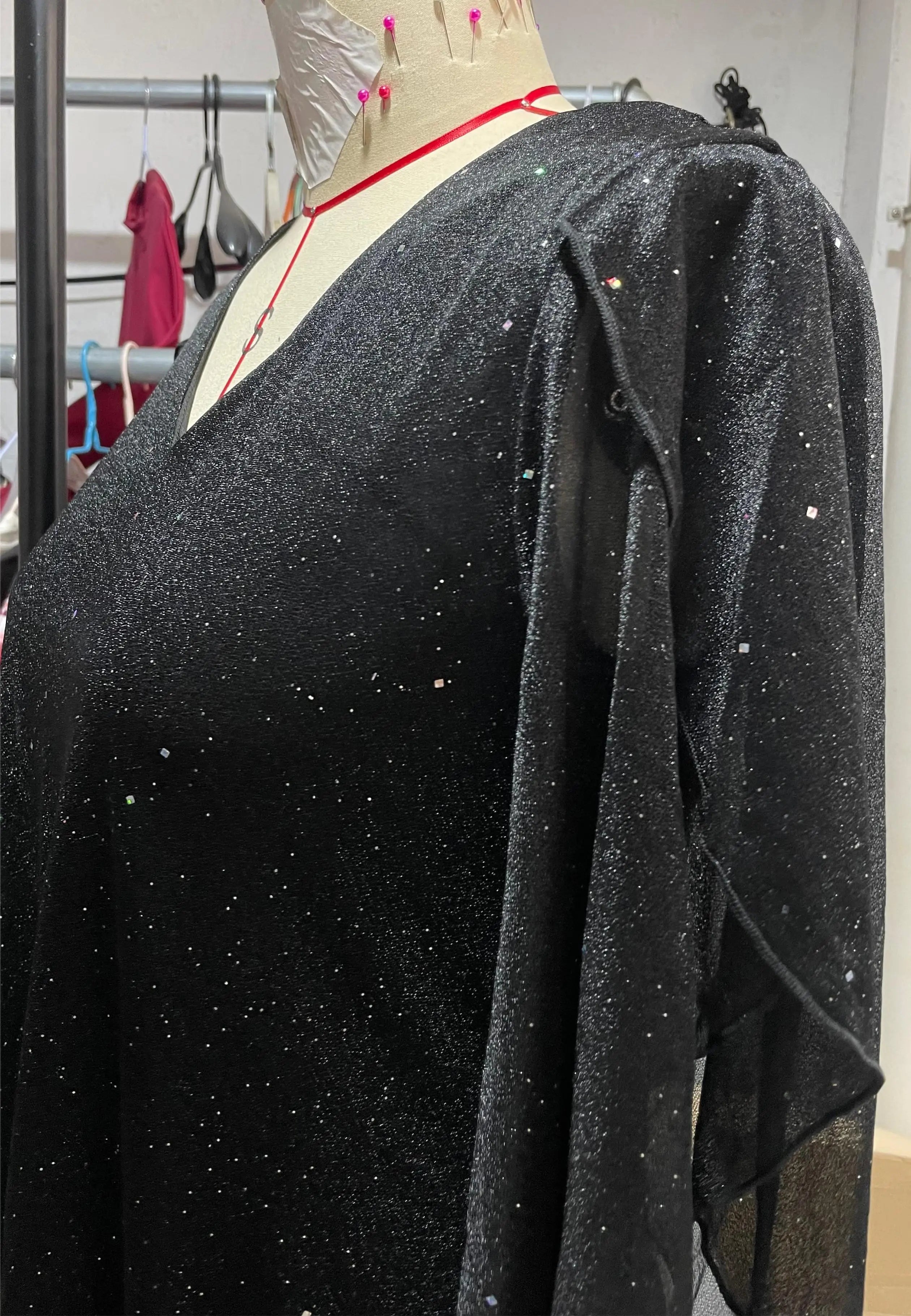 Women Summer Short Sleeve Dress V Neck Loose Fit Black