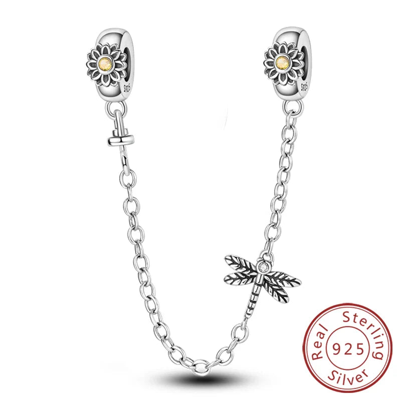 Glowing Luminous Firefly Butterfly Pendant Charm Beads in 925 Sterling Silver for Bracelet Jewelry