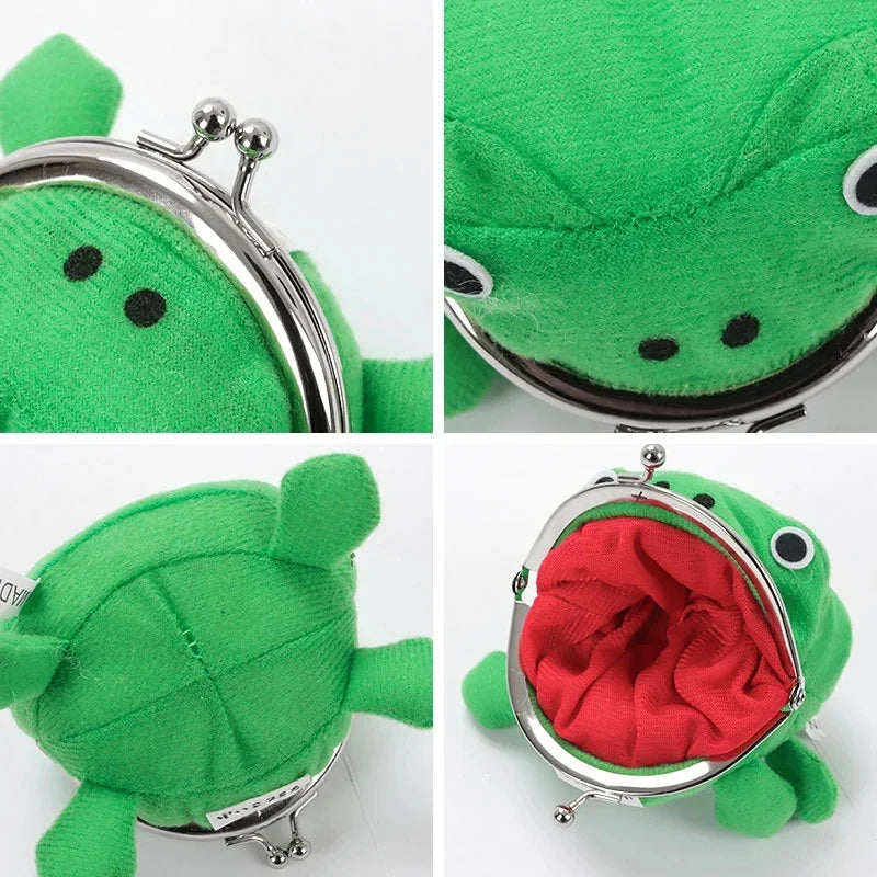 Adorable Anime Frog Wallet Coin Purse Plush Key Chain Cute Cartoon Cosplay Bag Accessory for Women