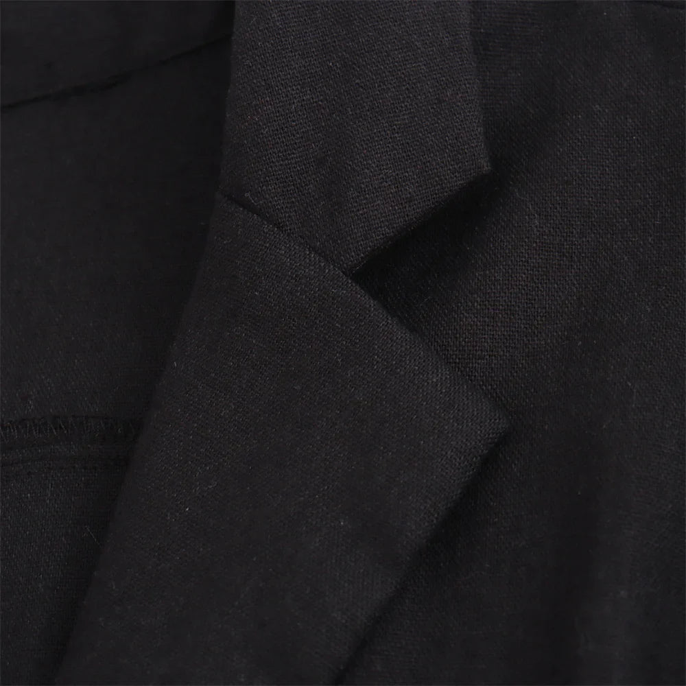 Elegant Linen Blend Belted Midi Dress Sleeveless Women