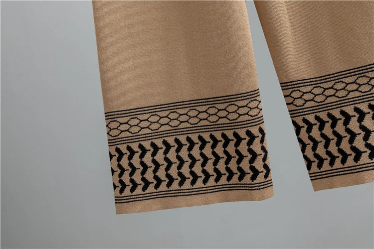 Casual Knitted Three-Piece Set for Women Soft Cardigan Sweater Vest and Wide Leg Pants Cozy Stylish Outfit