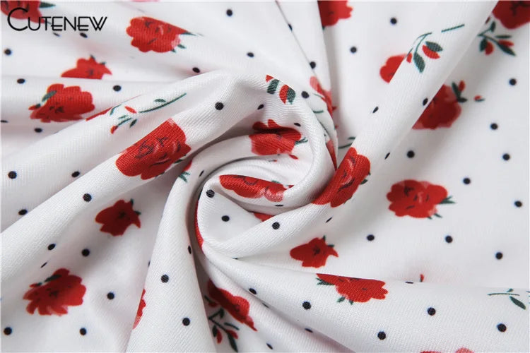 Rose Print Maxi Dress for Women Summer Bodycon Style