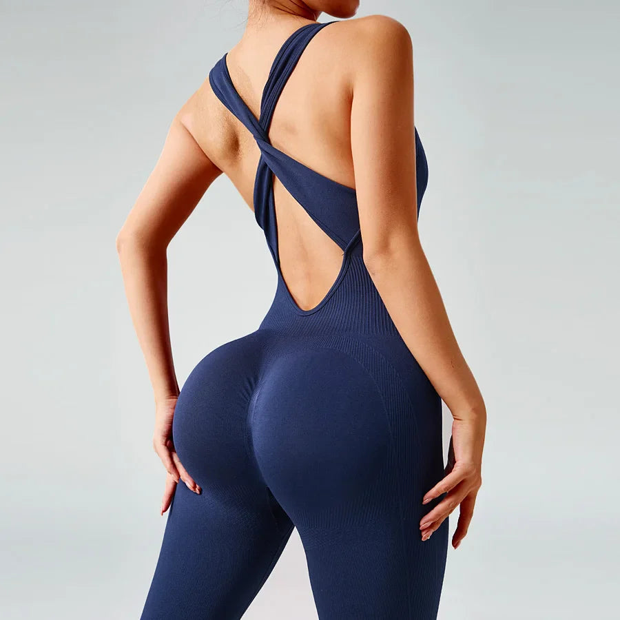 Seamless Sculpting Bodysuit for Women Tummy Control Gym Jumpsuit Butt-Lifting Activewear Yoga Fitness Overalls Stretch Sport Pants