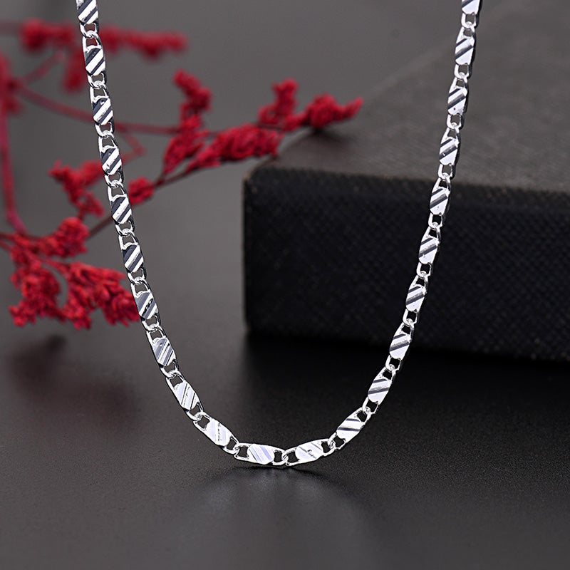 Luxury 2MM Silver Clavicle Chain Necklace for Men and Women Wedding Jewelry Christmas Gifts 16-30 Inches