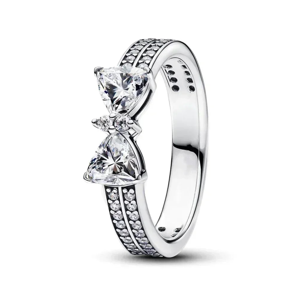 925 Sterling Silver Crown Love Heart Moon Engagement Ring for Women Luxury Jewelry