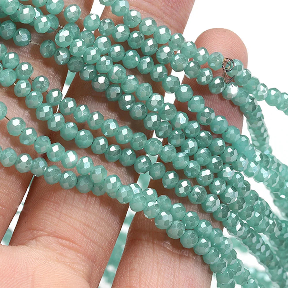 120 Pieces Crystal Glass Rondelle Beads Faceted Round Loose Spacer Beads for Jewelry Making