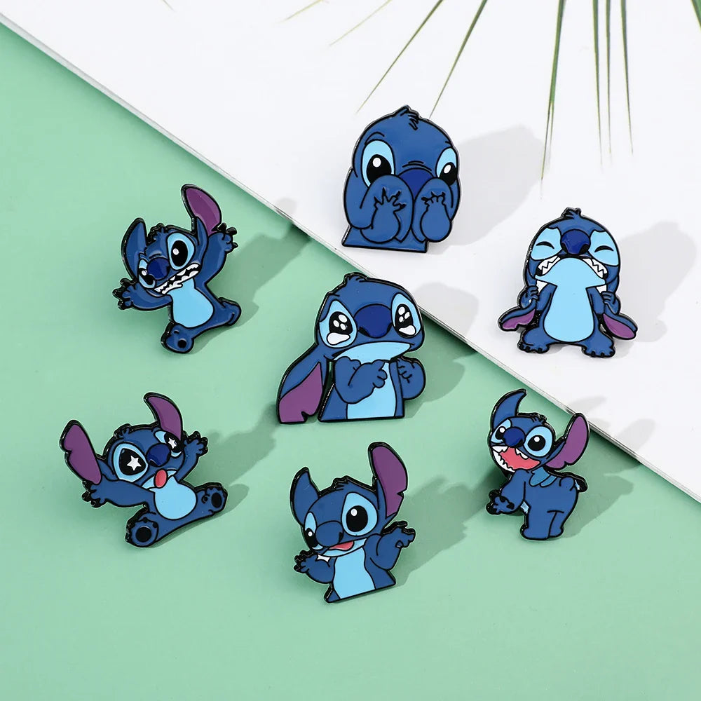 7 Pcs Creative Lilo and Stitch Enamel Pins Set for Backpack Clothing Jewelry and Accessories Gift