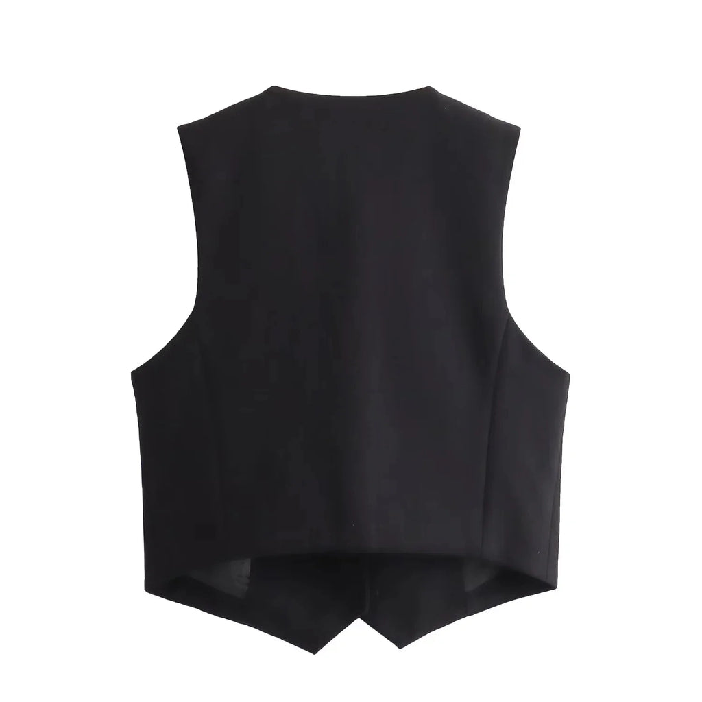 Casual Solid V Neck Sleeveless Vest and Wide Leg Pants Set for Elegant Summer Style