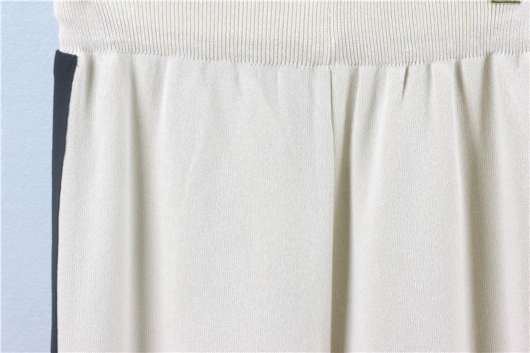 Cozy Knit Shawl Sweater Three Piece Set for Women Loose Wide Leg Pants Casual Jacket Solid Color Autumn Winter Outfit