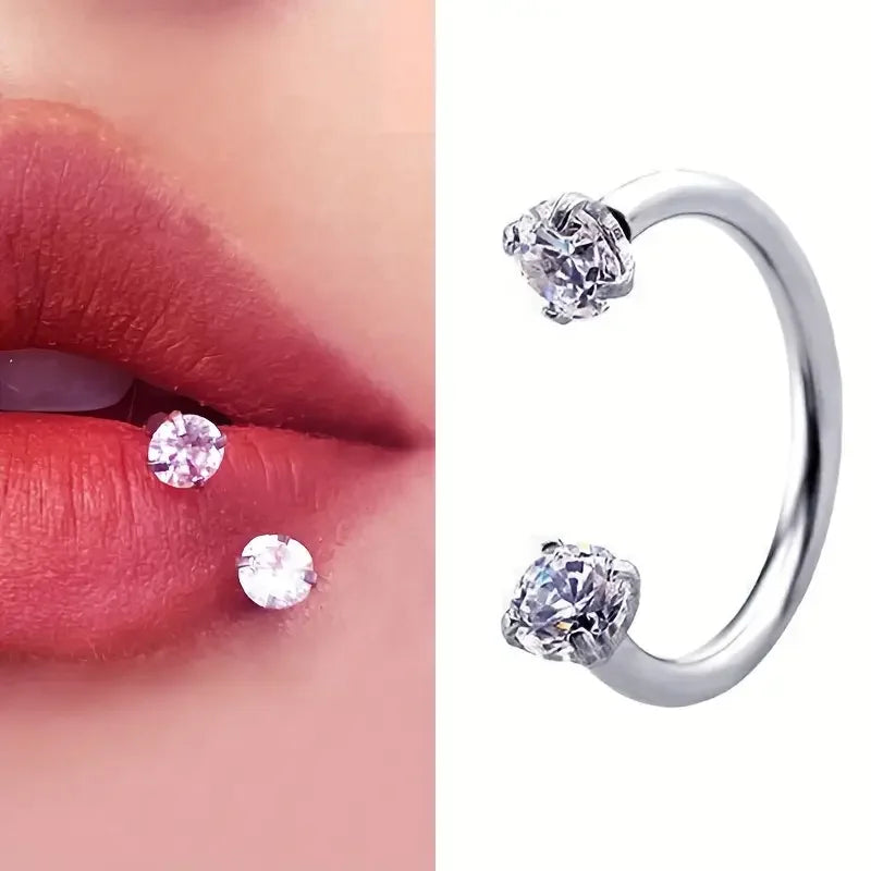 Stainless Steel Fake Nose Ring Hoop Non-Pierced Septum Earring Body Jewelry for Women