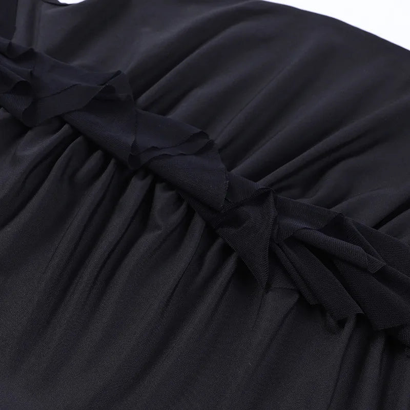 Backless Bodycon Dress Mini Sleeveless Black Hollow Out