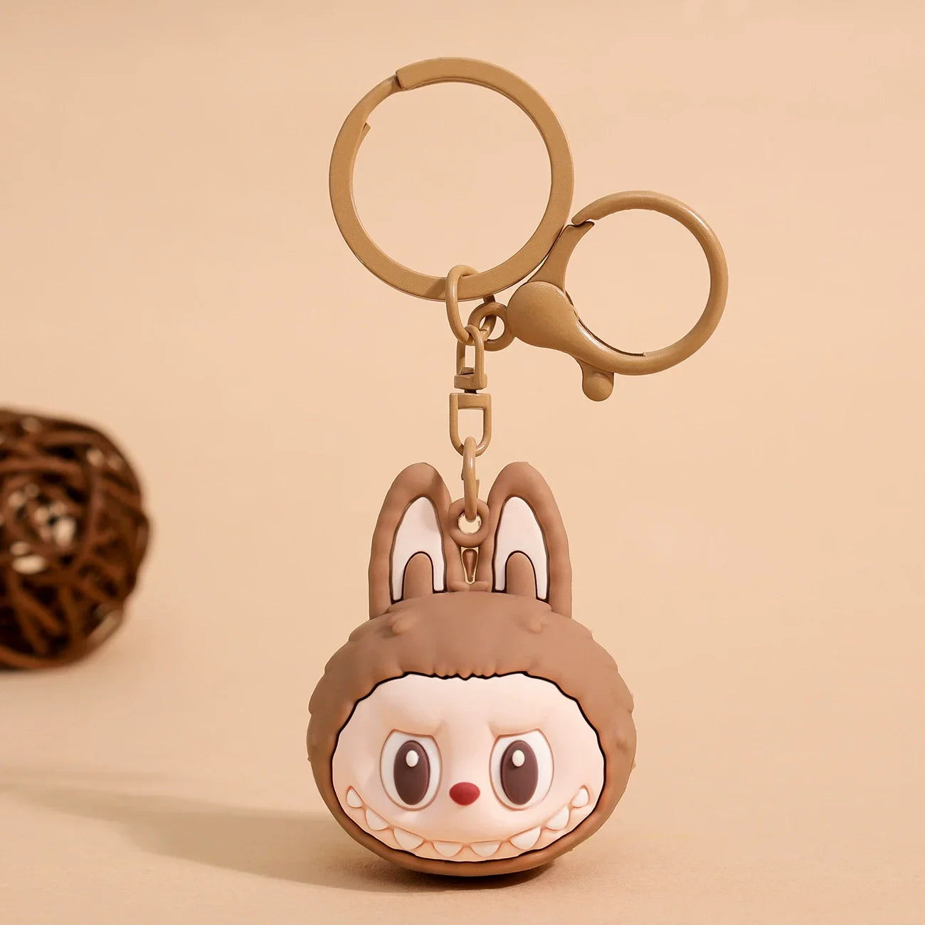 Kawaii Labubu Doll Keychain Cute PVC Pendant Toy Phone Bag Charm Car Accessories