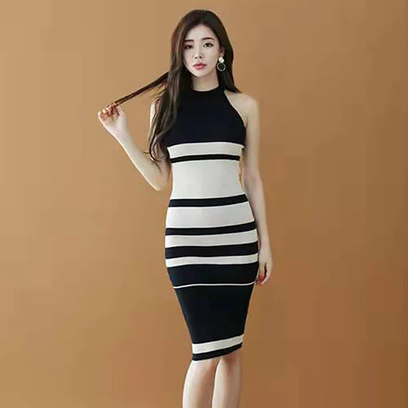 Womens Summer Bodycon Maxi Dress Sleeveless Bandage Knit