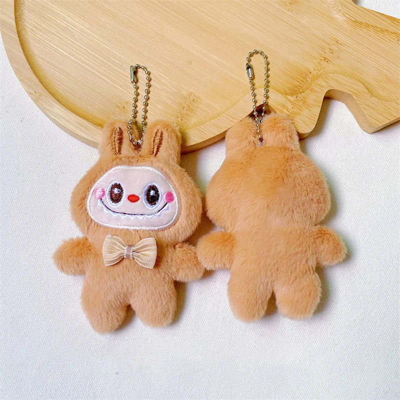 Kawaii Cartoon Labubu Plush Keychain Doll Cute Anime Pendant for Girls Birthday Gifts and Backpack Accessories