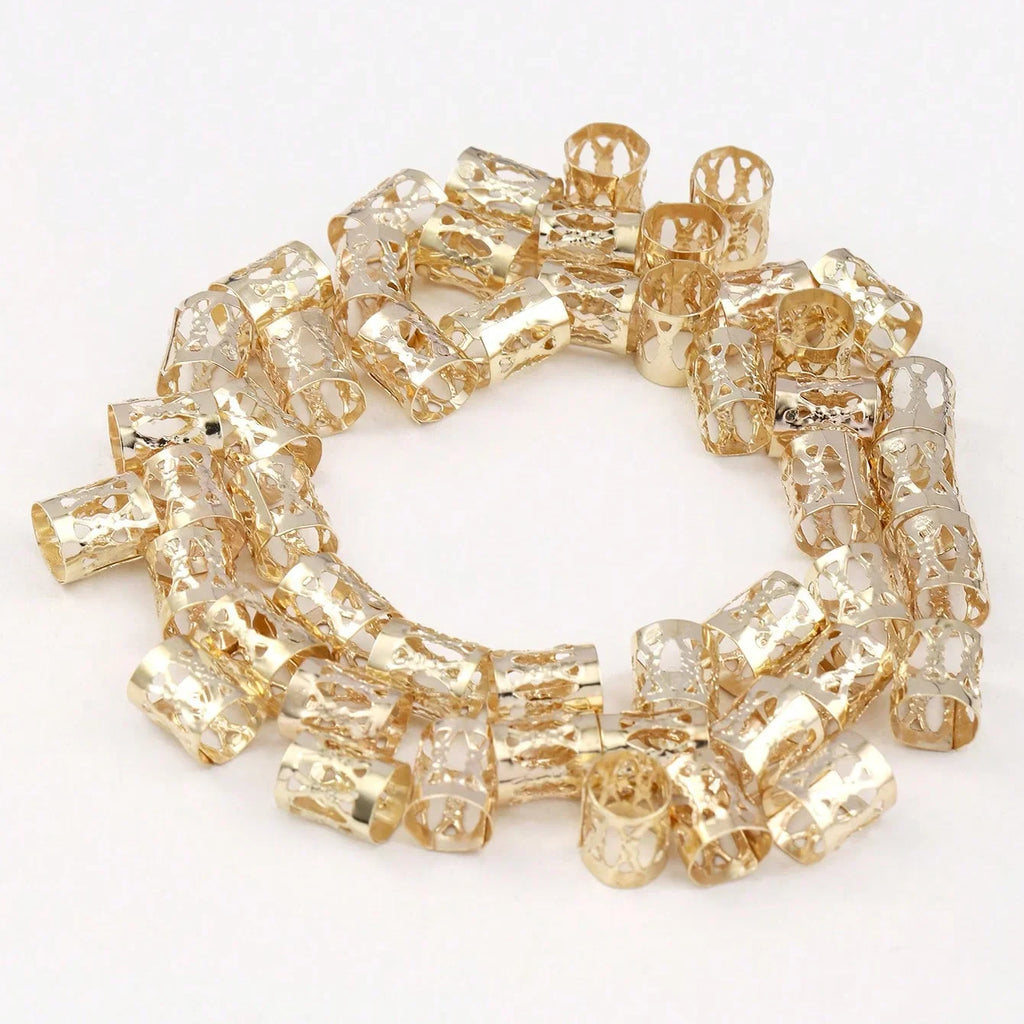 50pcs Metal Hair Braid Rings and Clips for Dreadlocks and Braiding Accessories