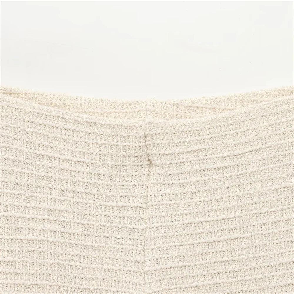 Fashionable Women's Bow Decoration Top and Slimming Texture Bell Bottom Pants Set