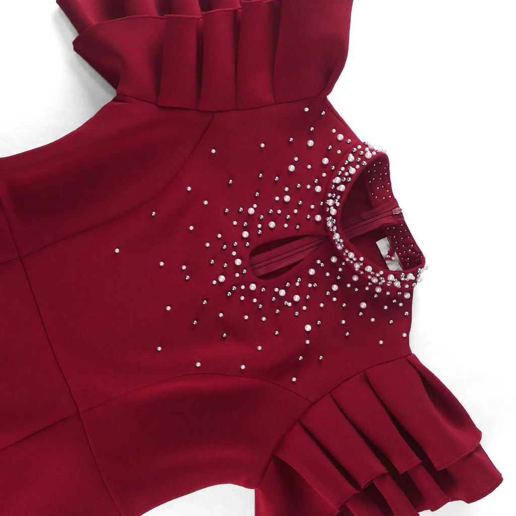 Beaded Party Dress For Women O Neck Sheath Ankle Length