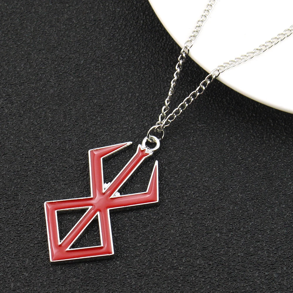 Norse Viking Symbol Pendant Necklace for Men, Hip Hop Jewelry Inspired by Berserk Mythology