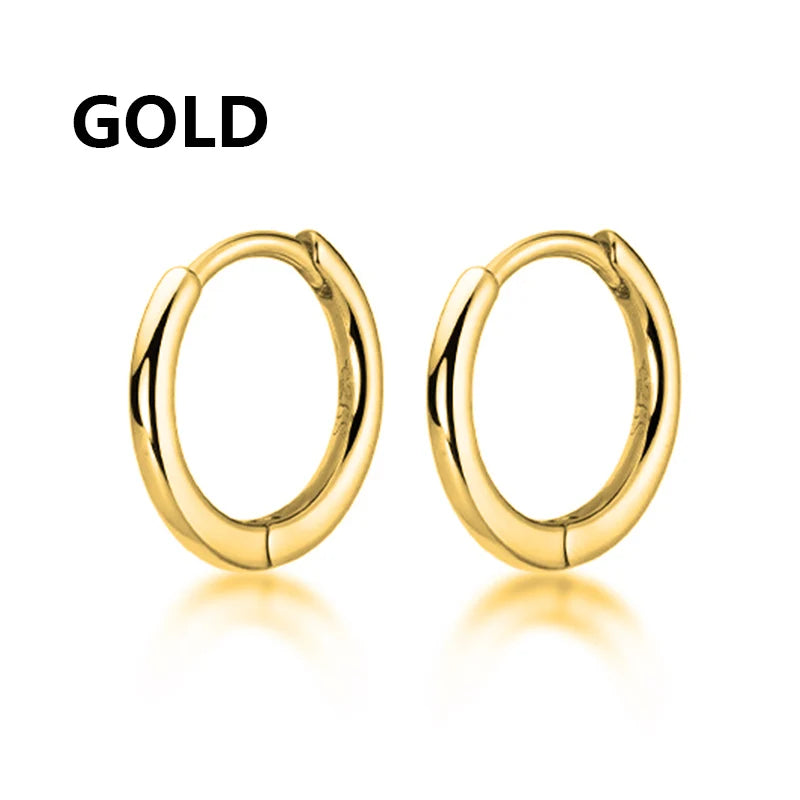 Unisex Black and Gold Stainless Steel Earrings for Punk Gothic Style Piercing Jewelry