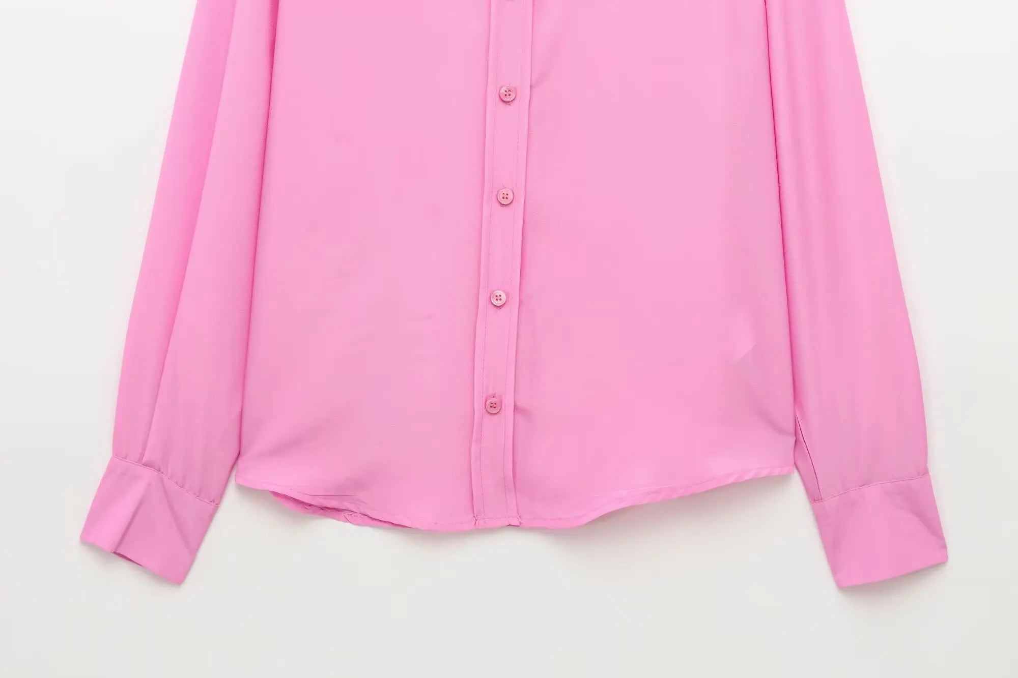 Fashionable Women Single Breasted Long Sleeve Shirt Button Up Blouse Casual Streetwear Top for Spring and Summer