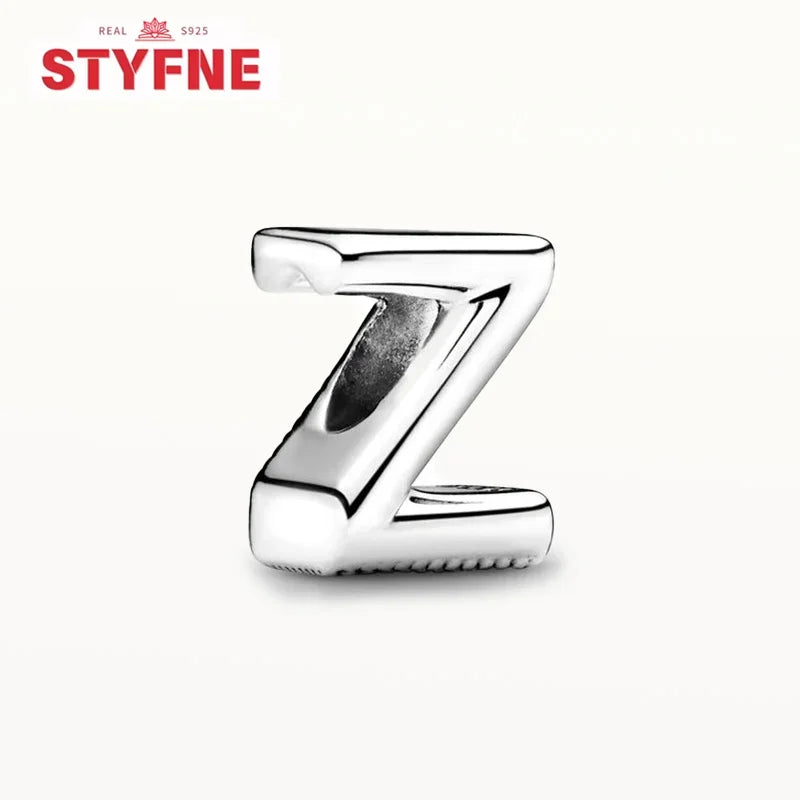 Silver 925 Alphabet Charm Beads A-Z for DIY Jewelry and Bracelet Making Gifts for Women