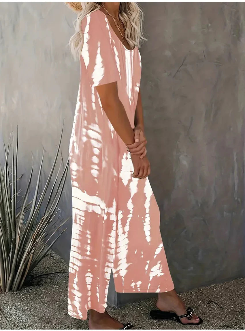 Plus Size Women Summer Jumpsuit Allover Print Wide Leg Short Sleeve Round Neck Relaxed Fit with Pockets Comfortable Casual Outfit